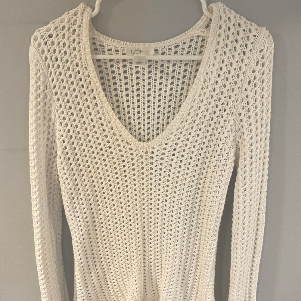 Loft White Sweater Size S